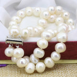 Natural Pearl Beads Strand Bracelet Women Charms Jewelry B3178