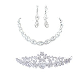 Bridal Necklace Earring Set: Tiara, Earring, 3 Necklace Set Rhinestone Wedding