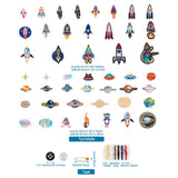 2 Sets Space Planets Astronaut Rocket Embroidered Patches Iron Sew Felt Cloth