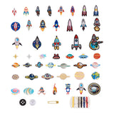 2 Sets Space Planets Astronaut Rocket Embroidered Patches Iron Sew Felt Cloth