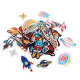 2 Sets Space Planets Astronaut Rocket Embroidered Patches Iron Sew Felt Cloth