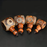 2 Sets Tibetan Eyes Dzi Bead Antiqued Stone Tee Pagoda Spacer Buddha Head Bead