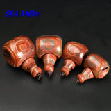 2 Sets Tibetan Eyes Dzi Bead Antiqued Stone Tee Pagoda Spacer Buddha Head Bead