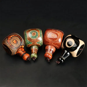 2 Sets Tibetan Eyes Dzi Bead Antiqued Stone Tee Pagoda Spacer Buddha Head Bead