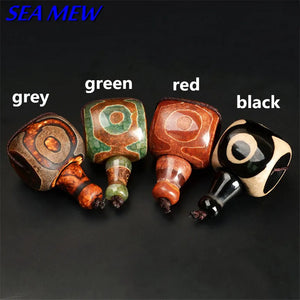 2 Sets Tibetan Eyes Dzi Bead Antiqued Stone Tee Pagoda Spacer Buddha Head Bead