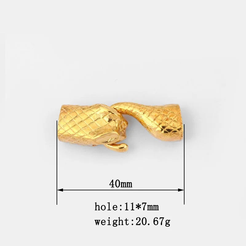 2 Sets Tibetan 38mm Snake Head Clasps for Bracelets DIY Jewelry Making