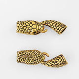 2 Sets Tibetan 38mm Snake Head Clasps for Bracelets DIY Jewelry Making