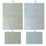 Silver Alphabet Sticker Sheets - 2 Letter Gift Sheets