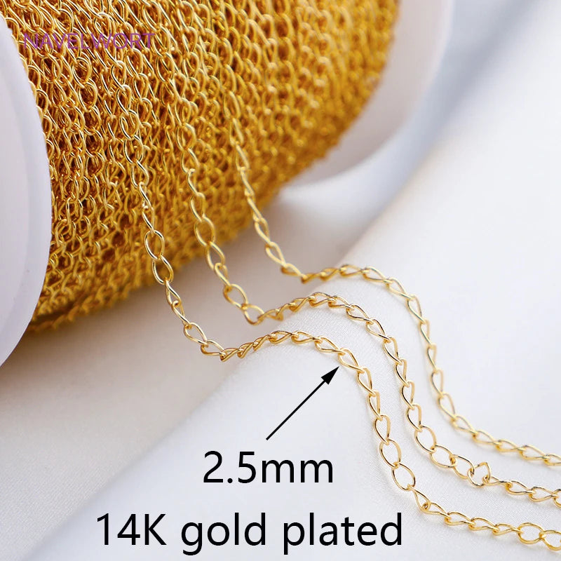 2 Sizes 14K Plated Extension Chains for Jewelry Making Findings