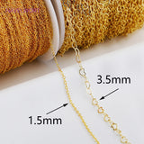 14K Heart Link Chains Brass Metal Bulk Chains DIY Jewelry Findings