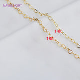 14K Heart Link Chains Brass Metal Bulk Chains DIY Jewelry Findings