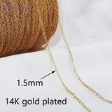 14K Heart Link Chains Brass Metal Bulk Chains DIY Jewelry Findings
