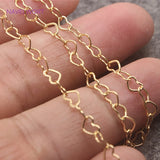 14K Heart Link Chains Brass Metal Bulk Chains DIY Jewelry Findings