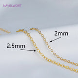 2 Sizes 14K Plated Texture Chains for DIY Necklace Bracelet Making