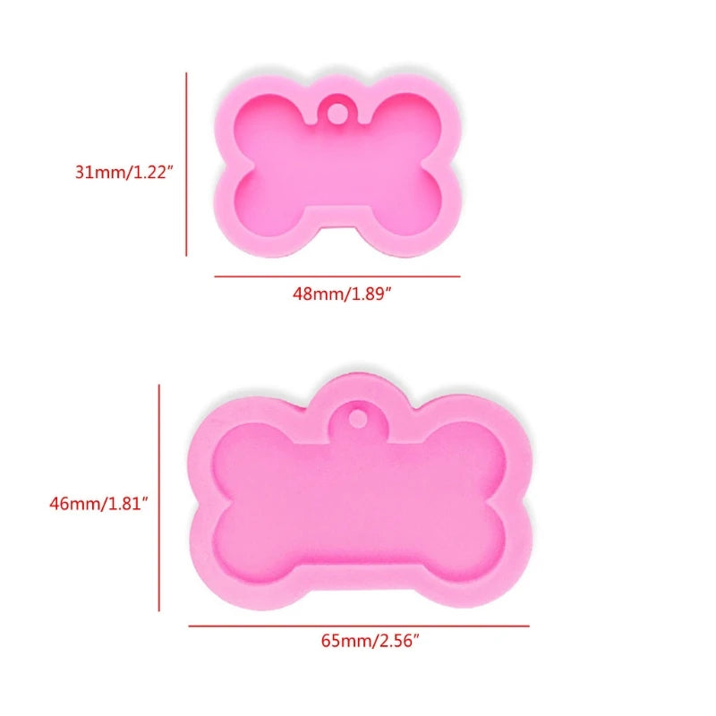 DIY Silicone Bone Shape Resin Mold for Dog Tag Keychain Crafting