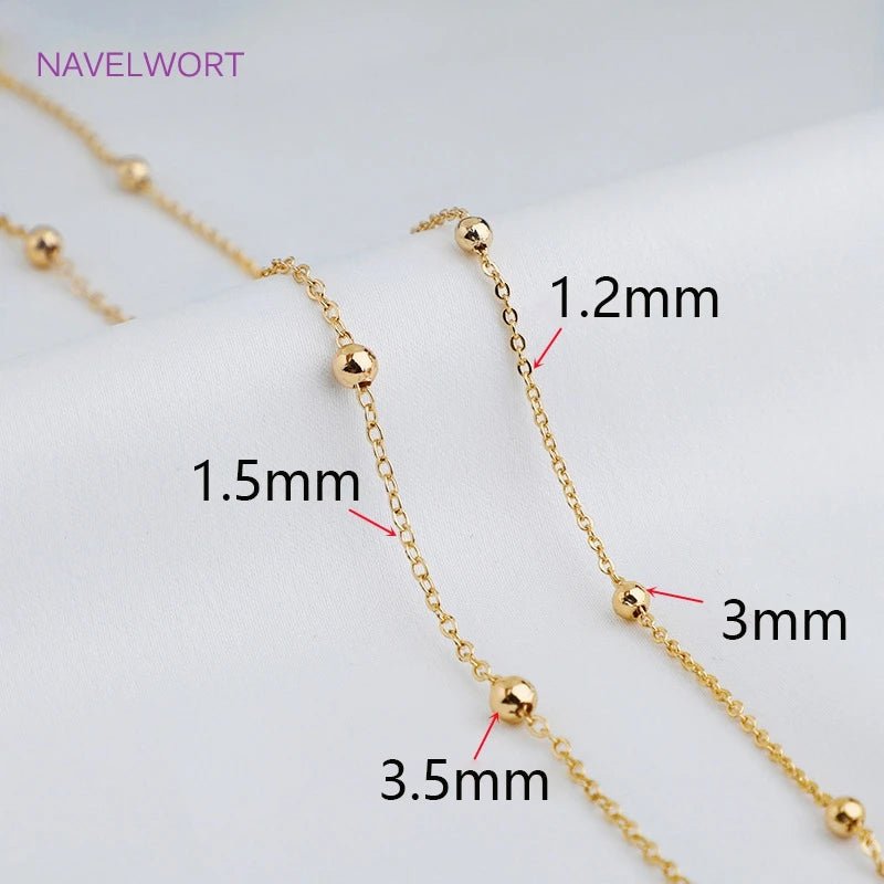 14K Plated Beaded Cable Link Clip Beads Ball Chain Supplies