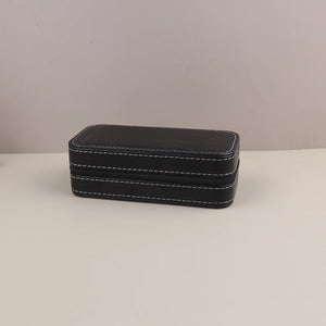 2 Slot PU Leather Watch Box Portable Travel Watch Storage Case