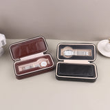 2 Slot PU Leather Watch Box Portable Travel Watch Storage Case