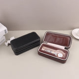 2 Slot PU Leather Watch Box Portable Travel Watch Storage Case