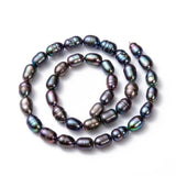 7~8mm Prussian Blue Rice Shape Pearl Beads 42pcs/strand