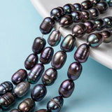 7~8mm Prussian Blue Rice Shape Pearl Beads 42pcs/strand