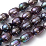 7~8mm Prussian Blue Rice Shape Pearl Beads 42pcs/strand