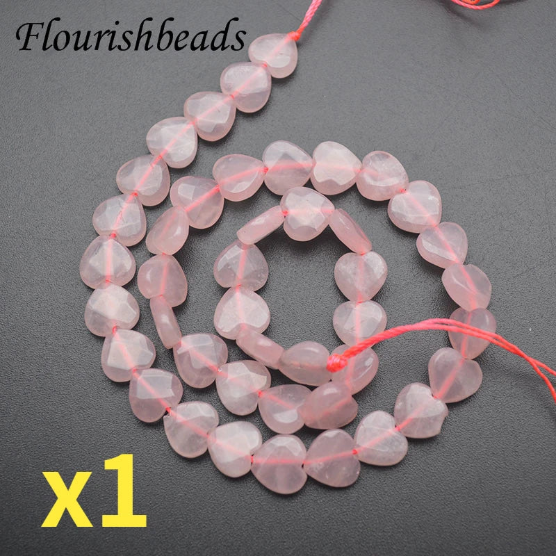 10mm Rose Quartz Heart Shape Faceted Beads for DIY Jewelry Making