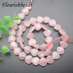 10mm Rose Quartz Heart Shape Faceted Beads for DIY Jewelry Making