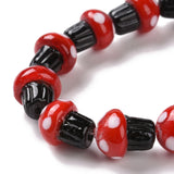 2 Mushroom Lampwork Beads for DIY Earring Bracelet Necklace Jewelry Making