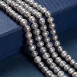 2 Strands Natural Freshwater Pearl Bead Light Grey 4~6x4~5mm