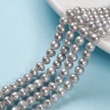 2 Strands Natural Freshwater Pearl Bead Light Grey 4~6x4~5mm