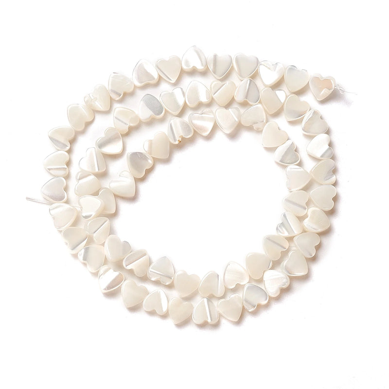Natural Trochus Shell Beads Peach Heart Shape for DIY Jewelry Making