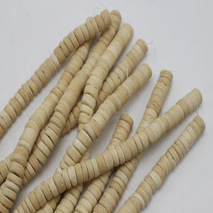2 Strands 16" Natural Coconut Rondelle Beads 8mm Multicolor