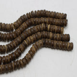 2 Strands 16" Natural Coconut Rondelle Beads 8mm Multicolor
