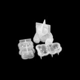 3D Geometry Bear Mirror Silicone Mold for DIY Crafts