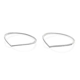 925 Sterling Silver Pan Moments Sparkling Wishbone Crystal Bangles Bracelets