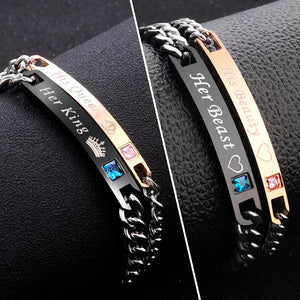 Rose Crystal Couple Bracelet Women & Men