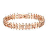 2 Style Women Smooth/Carve Beads Geometric Rose Strand Chains Bracelets