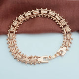 2 Style Women Smooth/Carve Beads Geometric Rose Strand Chains Bracelets