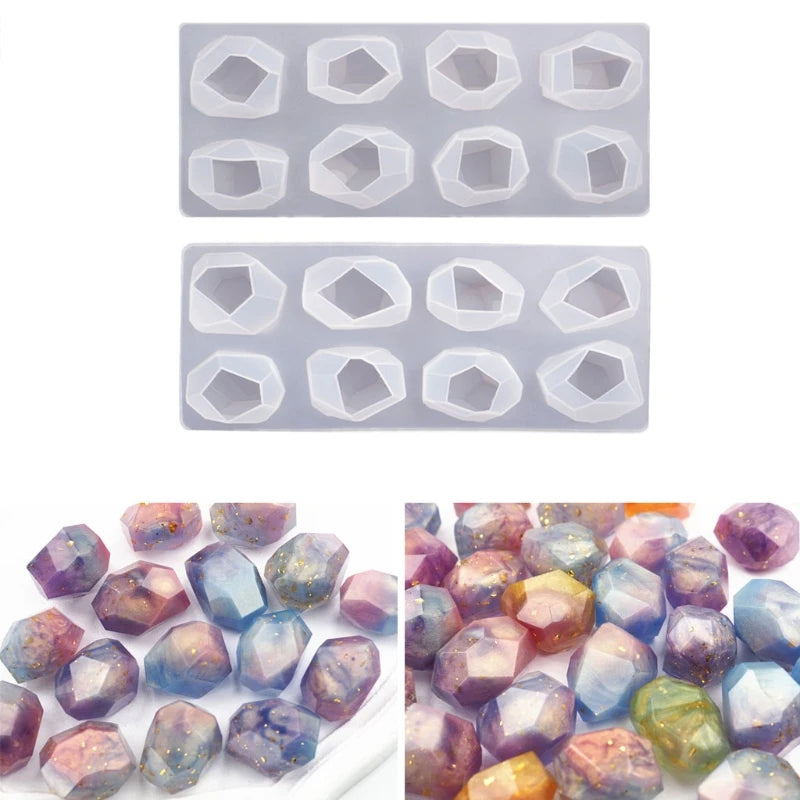 Geometric Crystal Ore Epoxy Resin Mold Stones Silicone Mould Crafts Decor