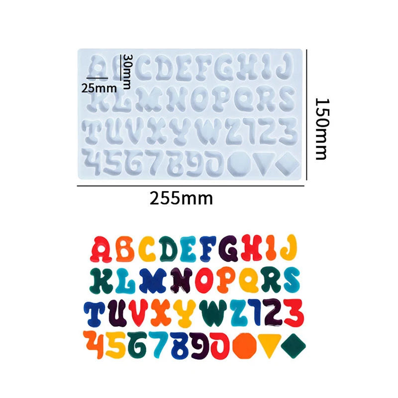 Letters Ornaments Silicone Mould 26 Letters Resin Jewelry DIY Making