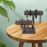 2 Tier Display Stand Accessories Holder Grey Distressed Bar for Decoration