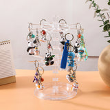 2 Tier Jewelry Organizer Rotating Display Stand Spinning Necklace Tower Storage