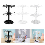 2 Tier Jewelry Organizer Rotating Display Stand Spinning Necklace Tower Storage