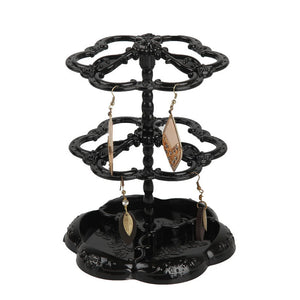 2-Tier Retro Jewelry Stand Rack Earrings Necklace Ring Display Organizer