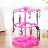 2-Tier Retro Jewelry Stand Rack Earrings Necklace Ring Display Organizer