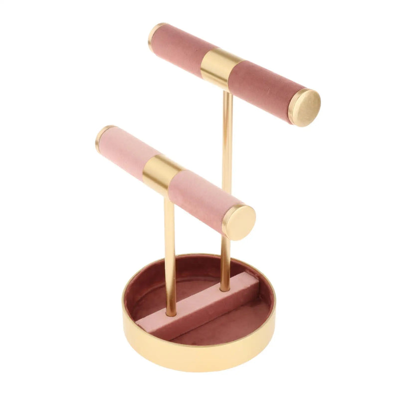 2 Tier T-Bar Bracelet Necklace Jewelry Display Stand
