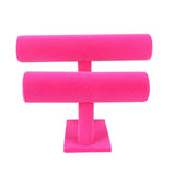 2 Tier T-bar Jewelry Stand Display Storage Rack Necklace Bracelet Organizer