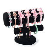 2-Tier T-Bar Velvet Headband Holder Jewelry Display Stand