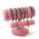 2-Tier T-Bar Velvet Headband Holder Jewelry Display Stand